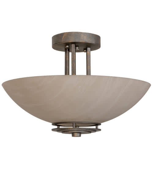 Thurston 2 Light 15" Wide Semi-Flush Bowl Ceiling Fixture - French Bronzed Finish - Medium Bulb Base