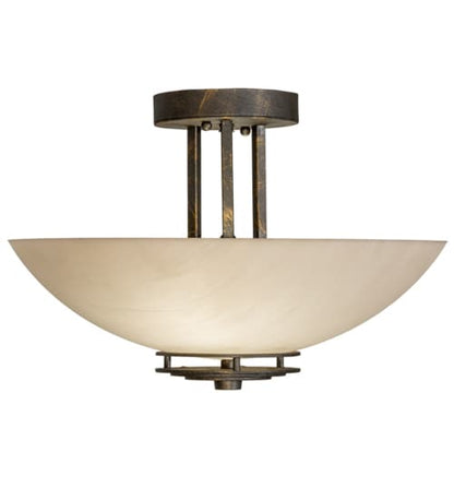 Thurston 2 Light 15" Wide Semi-Flush Bowl Ceiling Fixture - French Bronzed Finish - Medium Bulb Base