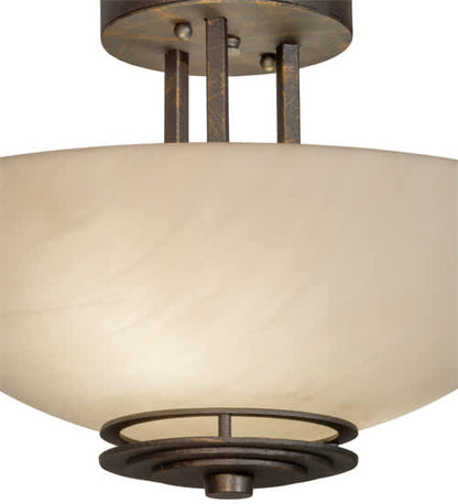 Thurston 2 Light 15" Wide Semi-Flush Bowl Ceiling Fixture - French Bronzed Finish - Medium Bulb Base
