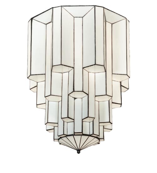 Paramount 24" Wide Flush Mount Waterfall Ceiling Fixture - Antique Iron Gate Finish - Medium Bulb Base