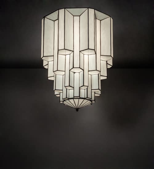 Paramount 24" Wide Flush Mount Waterfall Ceiling Fixture - Antique Iron Gate Finish - Medium Bulb Base