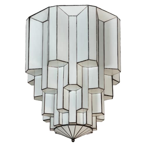 Paramount 24" Wide Flush Mount Waterfall Ceiling Fixture - Antique Iron Gate Finish - Medium Bulb Base