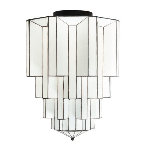 Paramount 24" Wide Flush Mount Waterfall Ceiling Fixture - Antique Iron Gate Finish - Medium Bulb Base