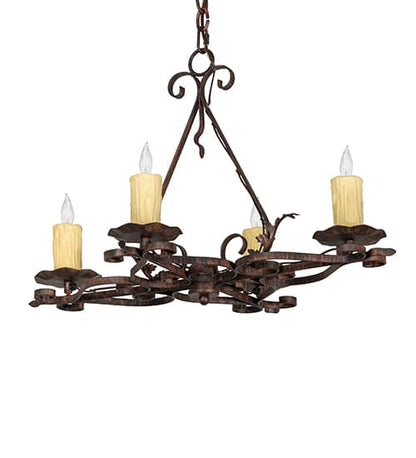 Long Elianna 4 Light 22" Wide Taper Candle Style Chandelier
