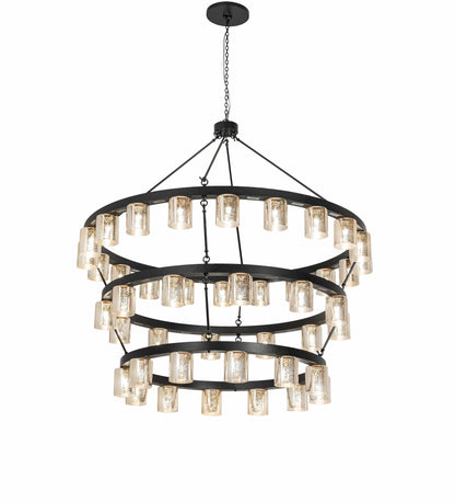 Horizon 44 Light 70" Wide Ring Chandelier with Mercury Glass Shades