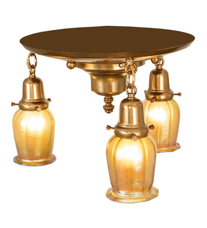 Revival Favrile 3 Light 18" Wide Semi-Flush Ceiling Fixture