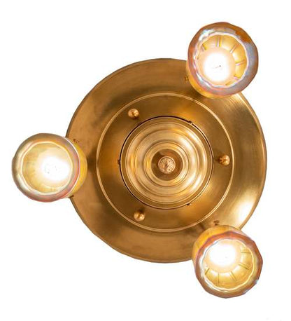Revival Favrile 3 Light 18" Wide Semi-Flush Ceiling Fixture