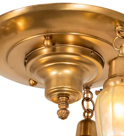 Revival Favrile 3 Light 18" Wide Semi-Flush Ceiling Fixture