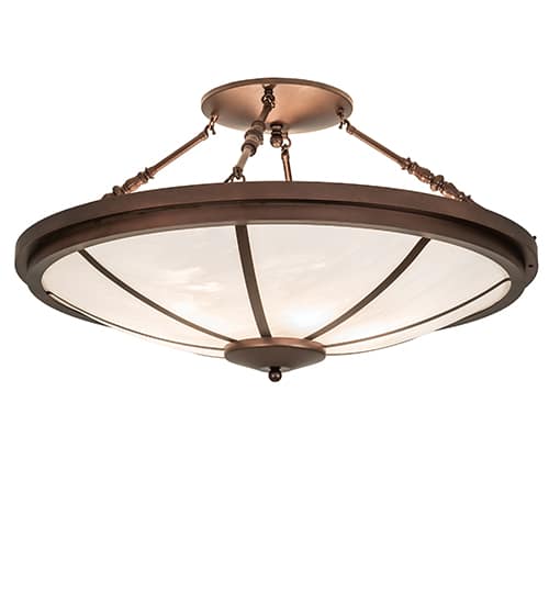Commerce 6 Light 36" Wide Semi-Flush Bowl Ceiling Fixture - Mahogany Bronze Finish