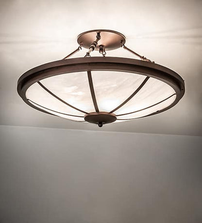 Commerce 6 Light 36" Wide Semi-Flush Bowl Ceiling Fixture - Mahogany Bronze Finish