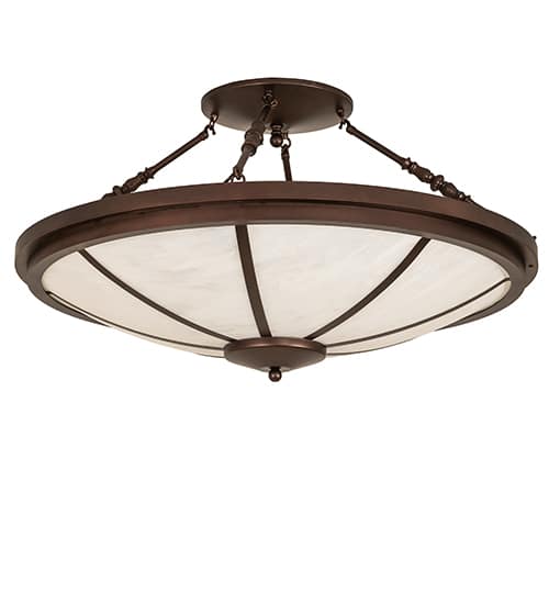 Commerce 6 Light 36" Wide Semi-Flush Bowl Ceiling Fixture - Mahogany Bronze Finish