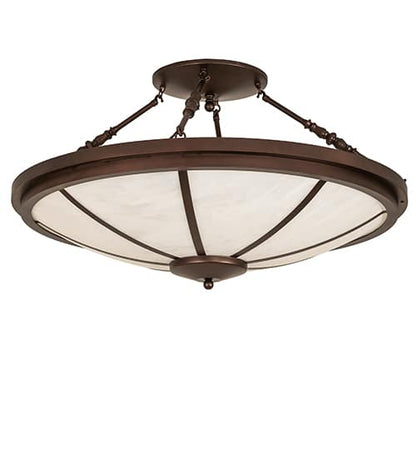 Commerce 6 Light 36" Wide Semi-Flush Bowl Ceiling Fixture - Mahogany Bronze Finish