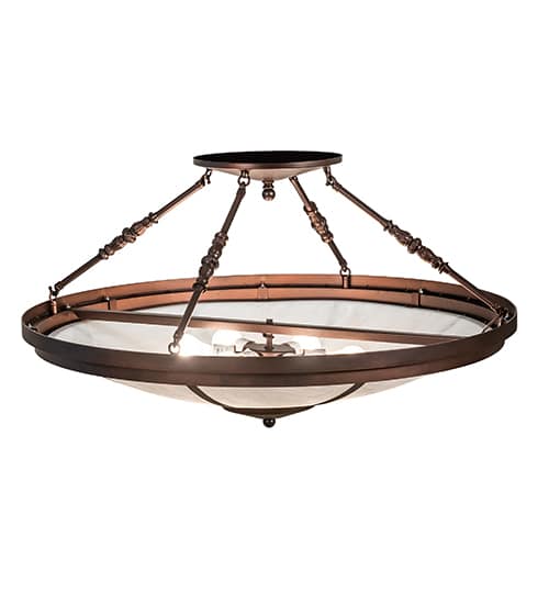 Commerce 6 Light 36" Wide Semi-Flush Bowl Ceiling Fixture - Mahogany Bronze Finish