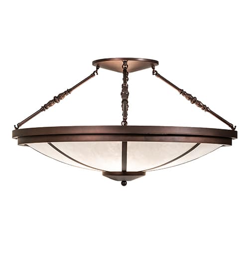 Commerce 6 Light 36" Wide Semi-Flush Bowl Ceiling Fixture - Mahogany Bronze Finish
