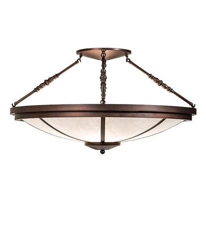 Commerce 6 Light 36" Wide Semi-Flush Bowl Ceiling Fixture - Mahogany Bronze Finish