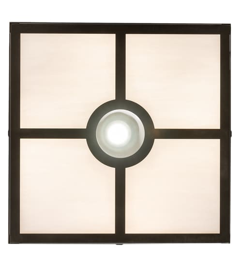 Kungsholm 4 Light 26" Wide Flush Mount Square Ceiling Fixture with Blue and White Glass Shade - Craftsman Brown Finish
