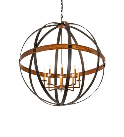 8 Light 42" Wide Taper Candle Pendant