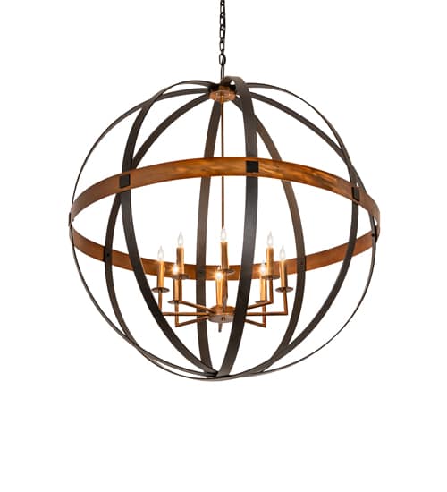 8 Light 42" Wide Taper Candle Pendant