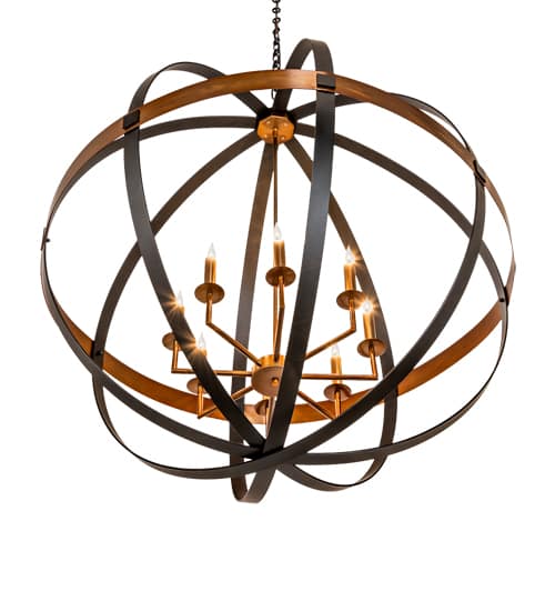 8 Light 42" Wide Taper Candle Pendant