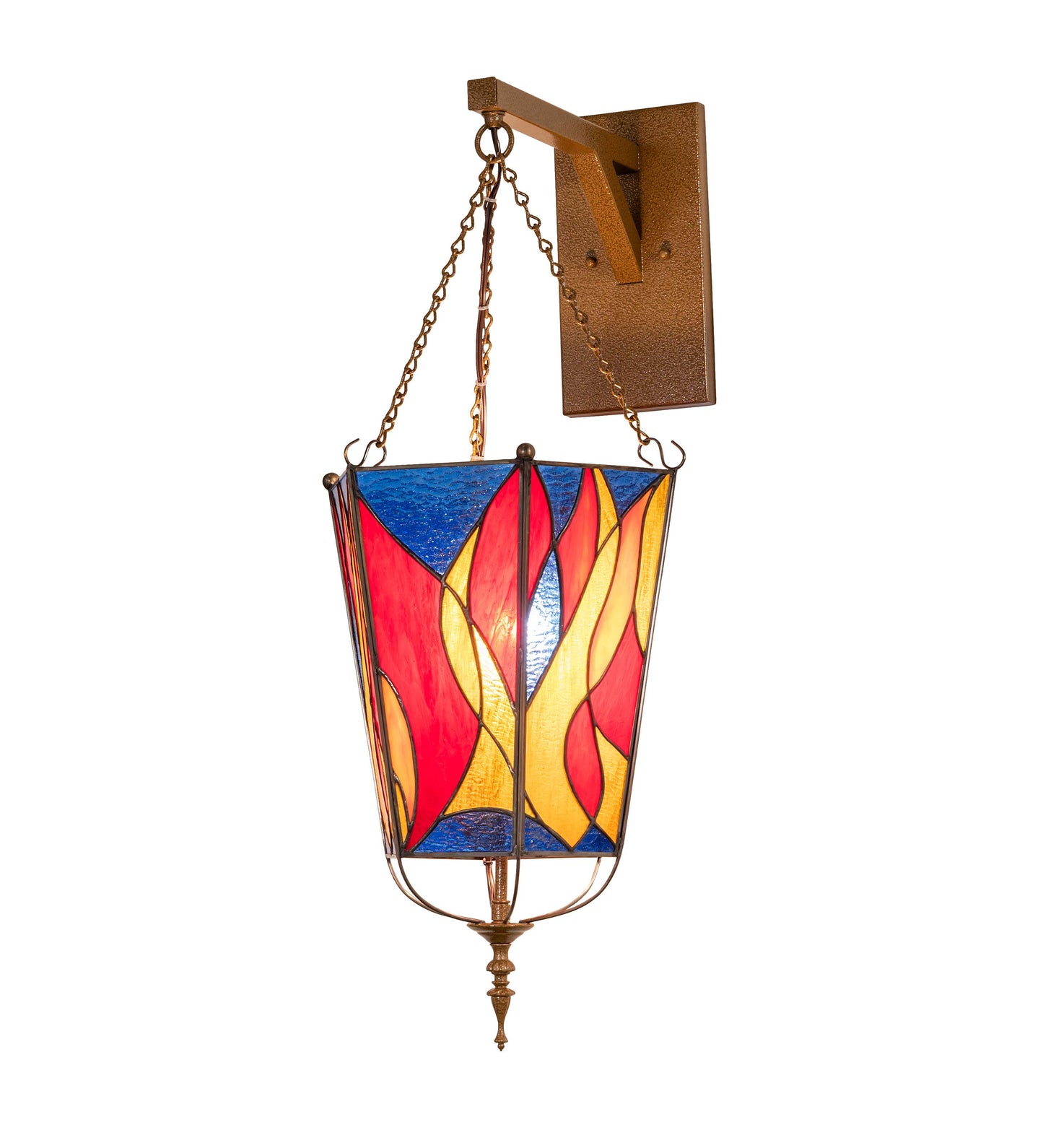 Eternal 30" Tall Wall Sconce with Stained Glass Shade