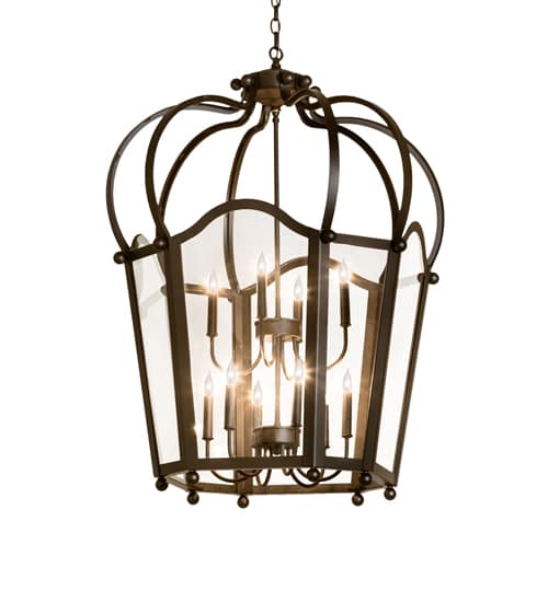 10 Light 33" Wide Taper Candle Pendant