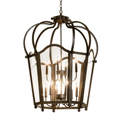 10 Light 33" Wide Taper Candle Pendant