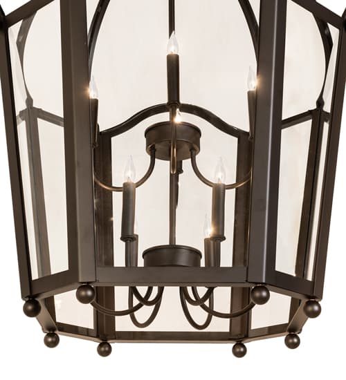 10 Light 33" Wide Taper Candle Pendant
