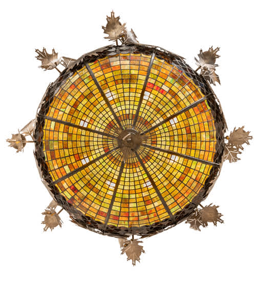 Acorn and Oak Leaf 8 Light 48" Wide Semi-Flush Ceiling Fixture
