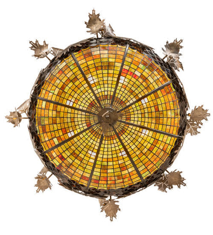 Acorn and Oak Leaf 8 Light 48" Wide Semi-Flush Ceiling Fixture