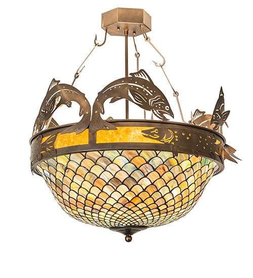 Catch of the Day 4 Light 30" Wide Semi-Flush Bowl Ceiling Fixture