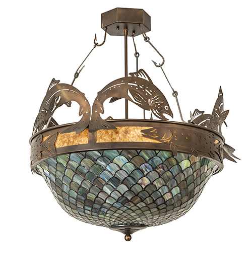 Catch of the Day 4 Light 30" Wide Semi-Flush Bowl Ceiling Fixture