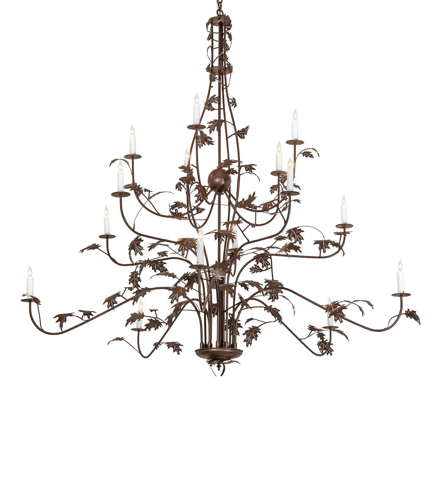 Oak Leaf 15 Light 72" Wide Taper Candle Style Chandelier