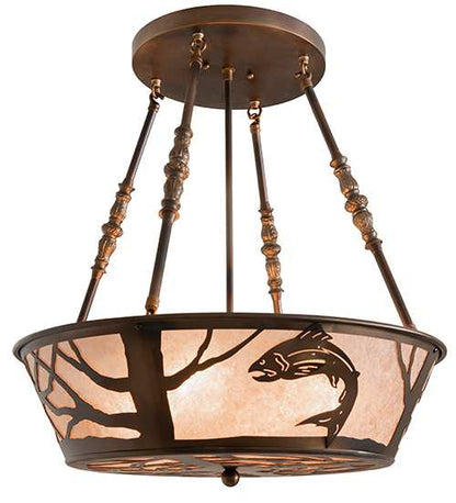 Leaping Trout 4 Light 22" Wide Semi-Flush Ceiling Fixture