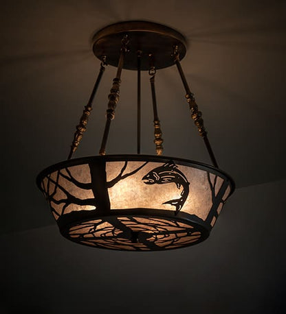 Leaping Trout 4 Light 22" Wide Semi-Flush Ceiling Fixture