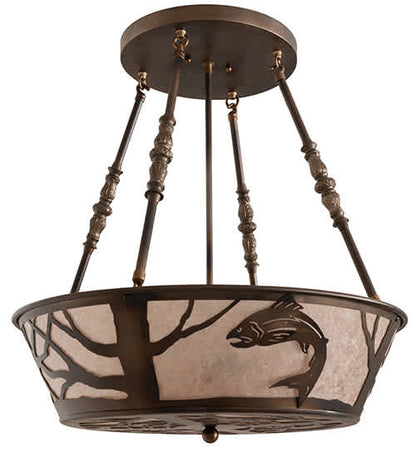Leaping Trout 4 Light 22" Wide Semi-Flush Ceiling Fixture
