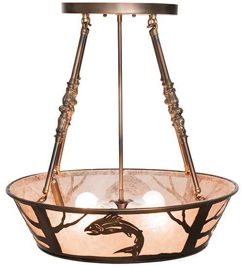 Leaping Trout 4 Light 22" Wide Semi-Flush Ceiling Fixture