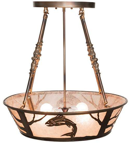 Leaping Trout 4 Light 22" Wide Semi-Flush Ceiling Fixture