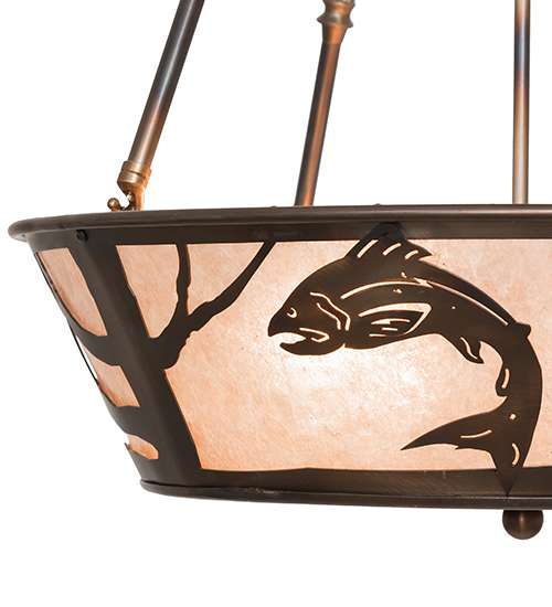 Leaping Trout 4 Light 22" Wide Semi-Flush Ceiling Fixture