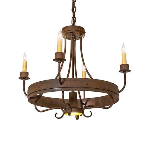 Franciscan 4 Light 25" Wide Taper Candle Style Chandelier