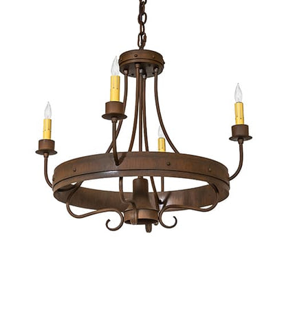 Franciscan 4 Light 25" Wide Taper Candle Style Chandelier
