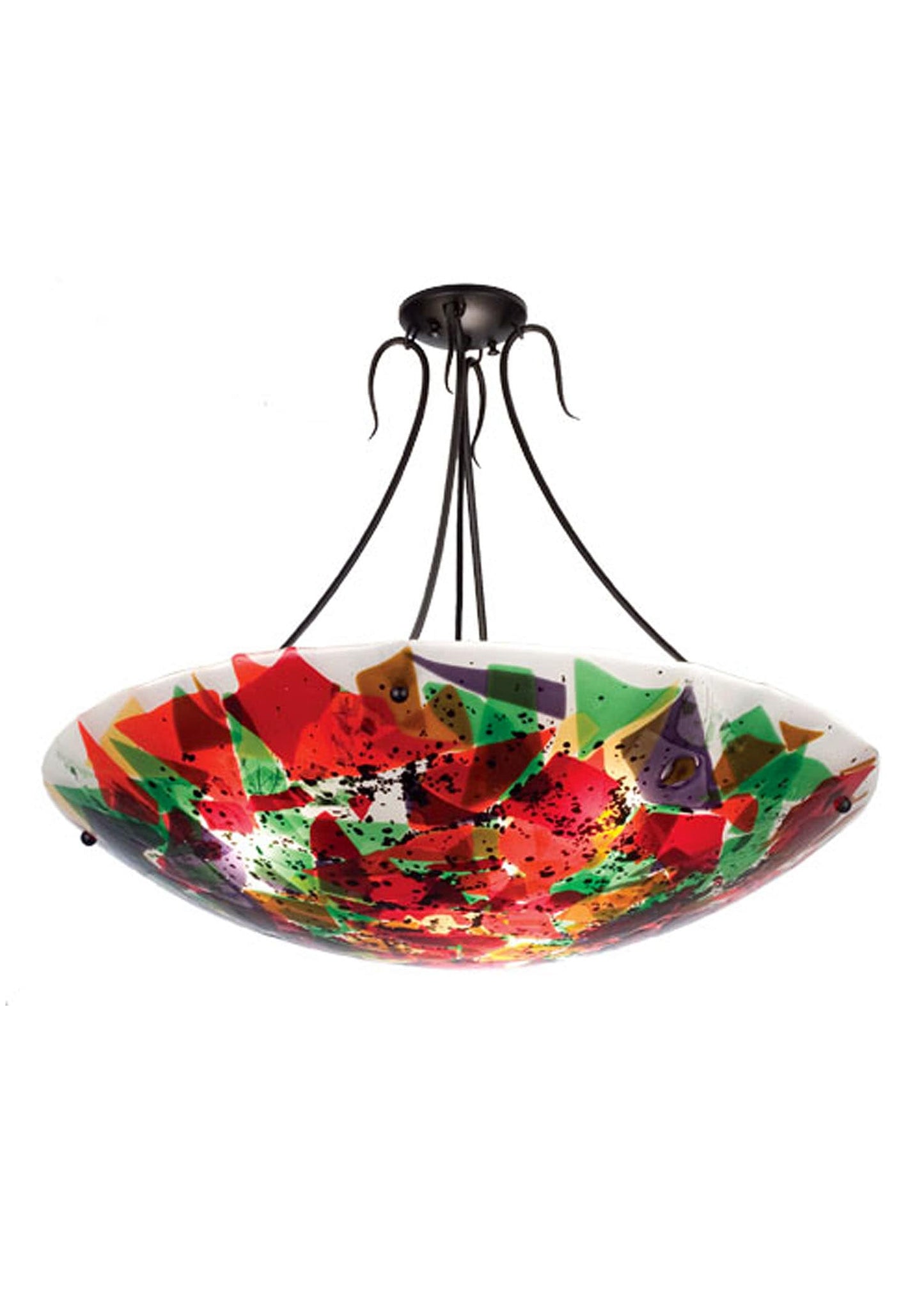 Metro Fusion 3 Light 30" Wide Semi Flush Ceiling Fixture with Multi-colored Glass Shade