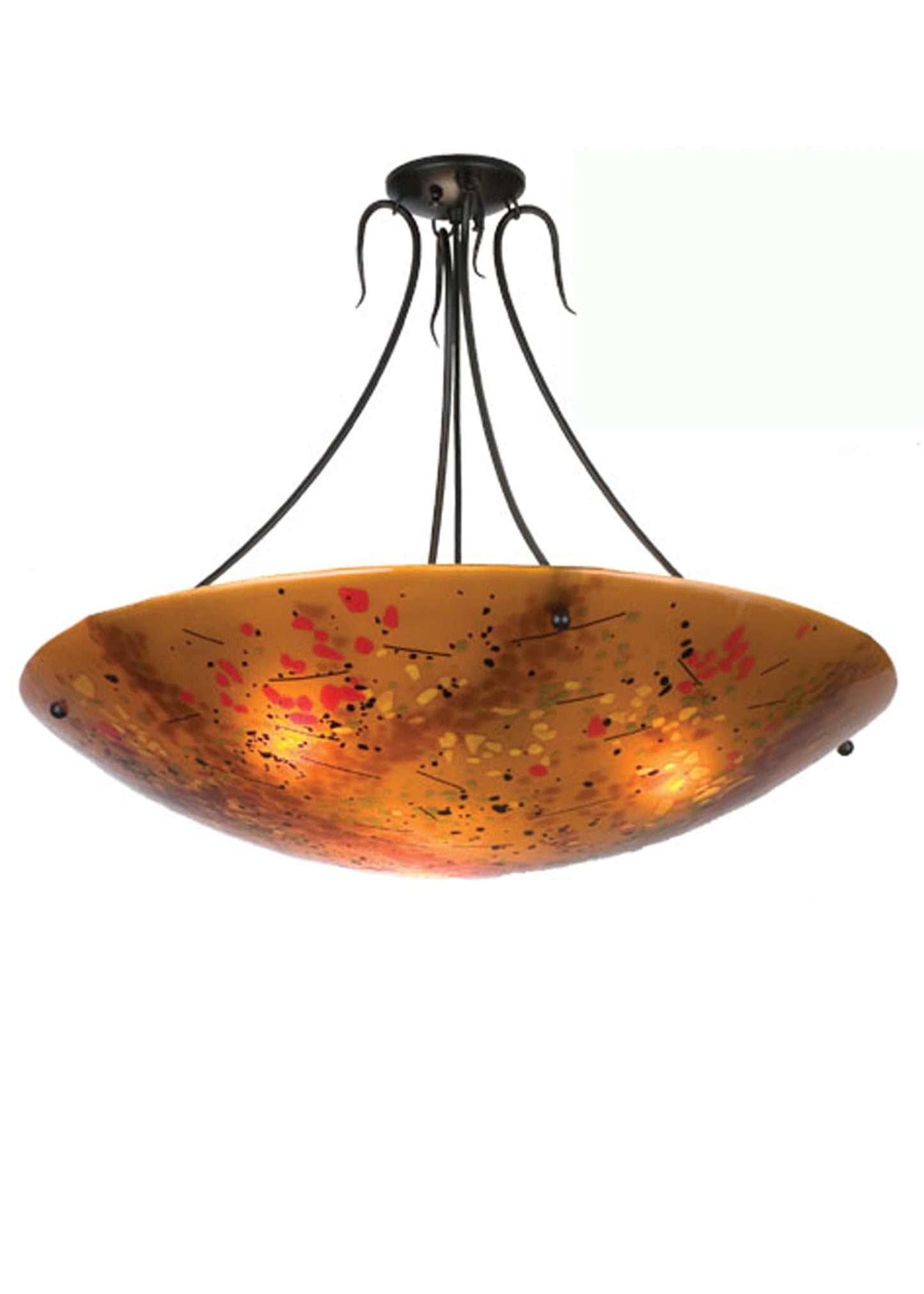 30" W Biscotti Fused Glass Semi-Flushmount Ceiling Fixture