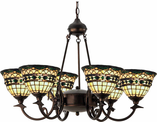 Tiffany Roman 6 Light 32" Wide Chandelier with Tiffany Glass Shade