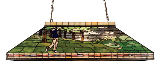Golf 3 Light 39" Wide Billiard Chandelier with Tiffany Glass Shade