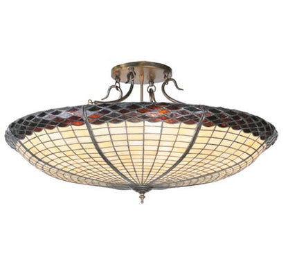 Greenbriar Oak 6 Light 36" Wide Semi-Flush Bowl Ceiling Fixture