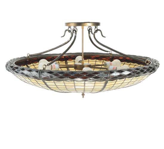 Greenbriar Oak 6 Light 36" Wide Semi-Flush Bowl Ceiling Fixture