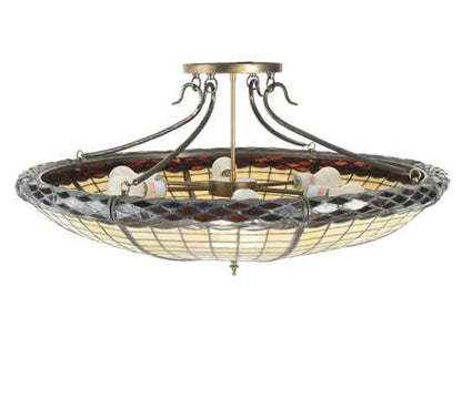 Greenbriar Oak 6 Light 36" Wide Semi-Flush Bowl Ceiling Fixture