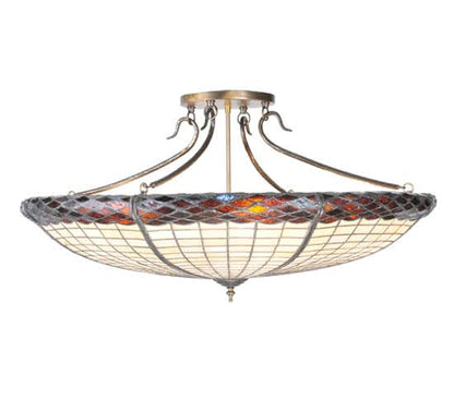 Greenbriar Oak 6 Light 36" Wide Semi-Flush Bowl Ceiling Fixture