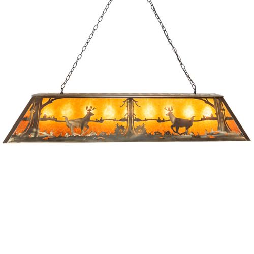 Long Deer at Lake 9 Light 17" Wide Linear Pendant