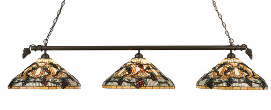 72.5" L Jeweled Grape 3 Light Island Chandelier